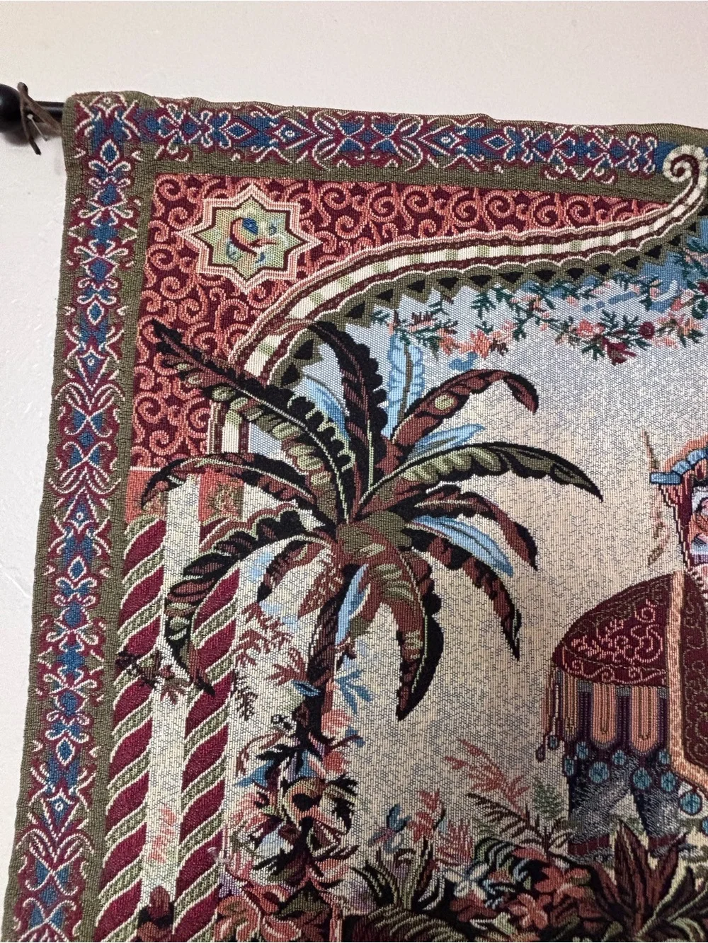 VTG Bombay Co Vintage Elephant Tapestry Wall Hanging Art 39x24 Boho Global Decor